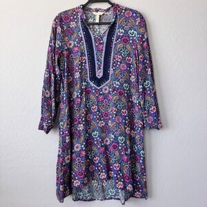 Matilda‎ Jane Floral Tunic Dress Long Sleeve Bohemian Casual Size M